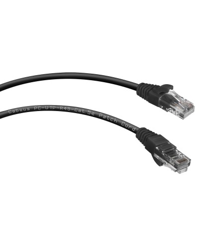 PC-UTP-RJ45-Cat.5e-1m-BK (7676c), чёрный. Патч-корд медный. CABEUS во Владивостоке
