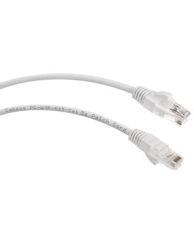 PC-UTP-RJ45-Cat.5e-0.3m-WH (7664c), белый. Патч-корд медный. CABEUS во Владивостоке