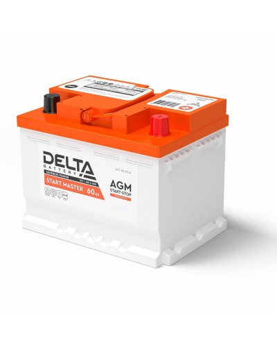 Delta START MASTER AGM 1260 (60 Ah). Аккумулятор автомобильный герметичный свинцово-кислотный. Delta во Владивостоке