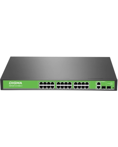 DSP224F-2C-R400 DSP224F-2C-R400 V1 (L2) 24х100Мбит/с 2хКомбо(1000BASE-T/SFP) 24PoE 24PoE+ 400W. Коммутатор с питанием по PoE. Digma во Владивостоке