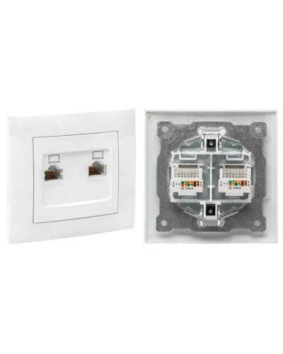 Валенсия розетка комп RJ-45 2-местная (EWK02-035-10). Розетка комп RJ-45 2-местная. EKF во Владивостоке