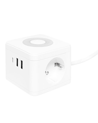 Удлинитель Куб 2 гнезда 2USB 2,4А+Type C + Ночник 1,3 метра 1мм2. Удлинитель Куб. EKF во Владивостоке