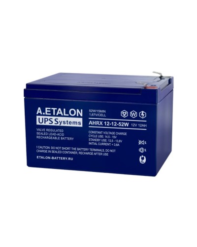 A.ETALON AHRX 12-12-52W. Аккумулятор герметичный свинцово-кислотный. ETALON во Владивостоке