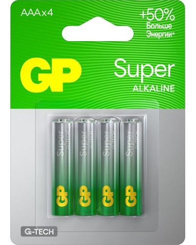 GP Super Alkaline 15A AA (GP 15AA21-2CRSBC4), упак. 4 шт. БЛИСТЕР. Алкалиновые батарейки. GP Batteries во Владивостоке