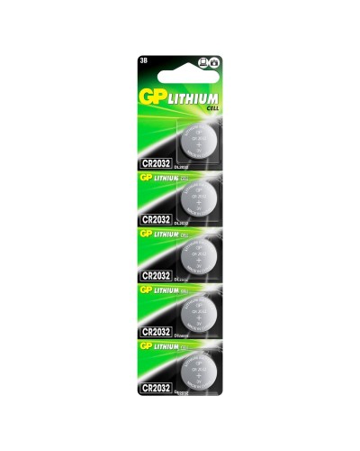 GP Lithium CR2032 (GP CR2032-2C5 100/2000), упак. 5 шт. БЛИСТЕР. Литиевые дисковые батарейки. GP Batteries во Владивостоке