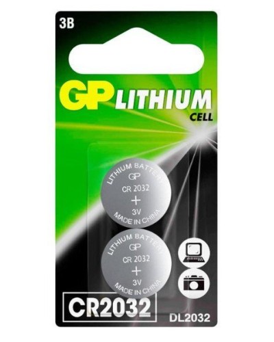GP Lithium CR2032 (GP CR2032-2CRU2), упак. 2 шт. БЛИСТЕР. Литиевые дисковые батарейки. GP Batteries во Владивостоке