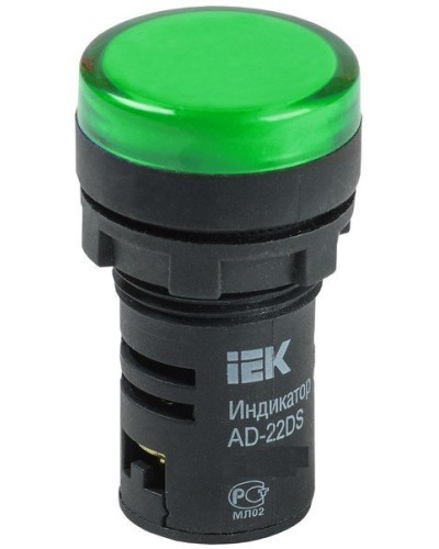 Лампа AD22DS (LED) матрица D22мм зеленый 230В (BLS10-ADDS-230-K06). Светосигнальный индикатор. IEK во Владивостоке