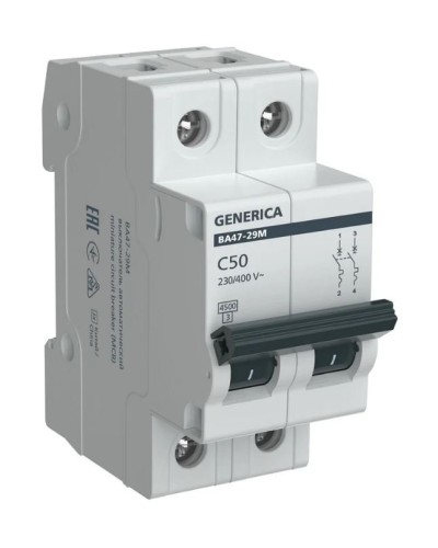 GENERICA ВА47-29М 2P C 50А 4,5кА (MVA21-2-050-C-G). Автоматический выключатель. IEK во Владивостоке