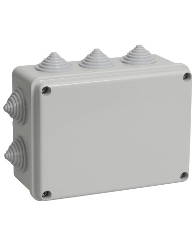 Коробка распаячная КМ41241 150х110х70 открытой проводки IP44 10 гермовводов серая (UKO10-150-110-070-K41-44). Коробка распаячная безгалогенная (HF). IEK во Владивостоке