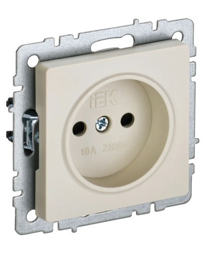 Розетка без з/к РСш10-2-БрКр бежевый BRITE (BR-R13-10-K10). Розетка без заземления с защитными шторками. IEK во Владивостоке