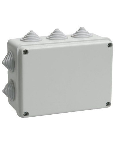 Коробка распаячная КМ41242 150х110х70 открытой проводки IP55 10 гермовводов серая (UKO10-150-110-070-K41-55). Коробка распаячная безгалогенная (HF). IEK во Владивостоке