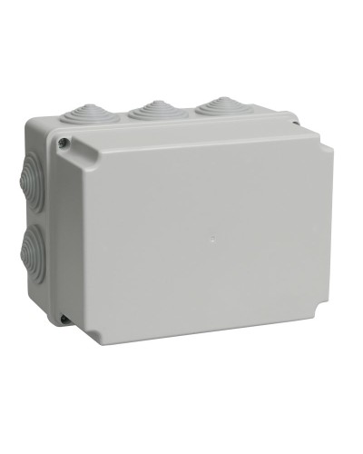 Коробка распаячная КМ41245 190х140х120 открытой проводки IP44 10 гермовводов серая (UKO10-190-140-120-K41-44). Коробка распаячная безгалогенная (HF). IEK во Владивостоке