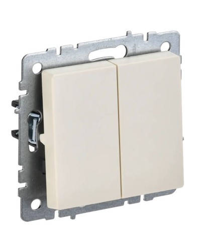 Выключатель 2-клавишный проходной ВС10-2-6-БрКр бежевый BRITE (BR-V22-0-10-K10). Выключатель. IEK во Владивостоке