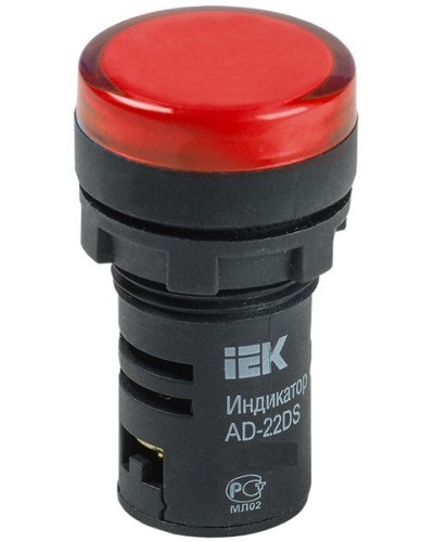 Лампа AD22DS (LED) матрица D22мм красный 12В AC/DC (BLS10-ADDS-012-K04). Светосигнальный индикатор. IEK во Владивостоке