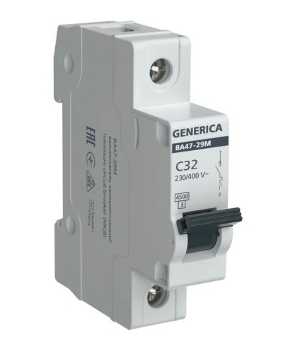 GENERICA ВА47-29М 1P C 32А 4,5кА (MVA21-1-032-C-G). Автоматический выключатель. IEK во Владивостоке
