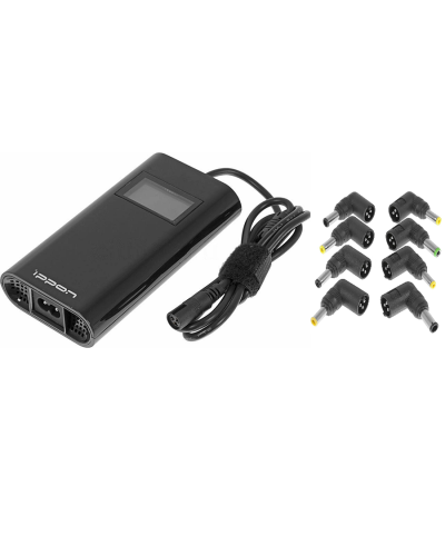 Блок питания Ippon D90U автоматический 90W 15V-19.5V 8-connectors 4.5A 1xUSB 2.1A, LCD индикатор (654527). Блок питания. Ippon во Владивостоке