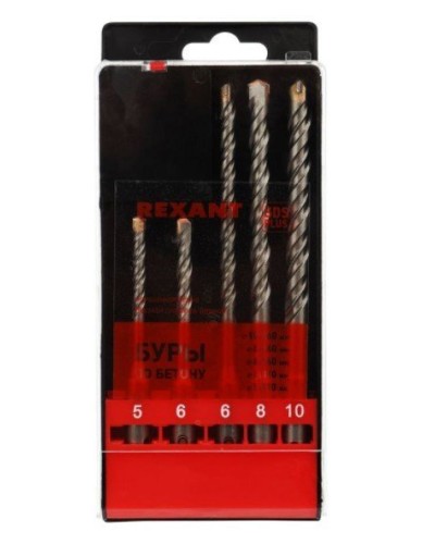 Набор буров, бетон 5-6х110, 6-8-10х160 мм, 5 шт, SDS PLUS Kranz (KR-91-0406): Аксессуар для электроинструмента во Владивостоке