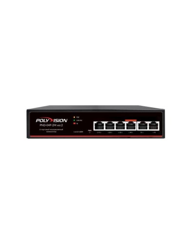PND-04P-2M v.2. Коммутатор 6-портовый с функцией PoE. Polyvision во Владивостоке