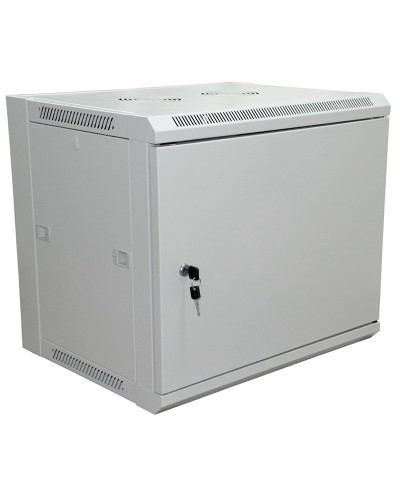 Шкаф телекоммуникационный 19 настенный 6U 600×450×370 мм (ШxГxВ) - передняя дверь металл, боковые стенки съемные (разобранный), RAL 7035 (04-2210). Шкаф телекоммуникационный 19 настенный 6U. Rexant во Владивостоке
