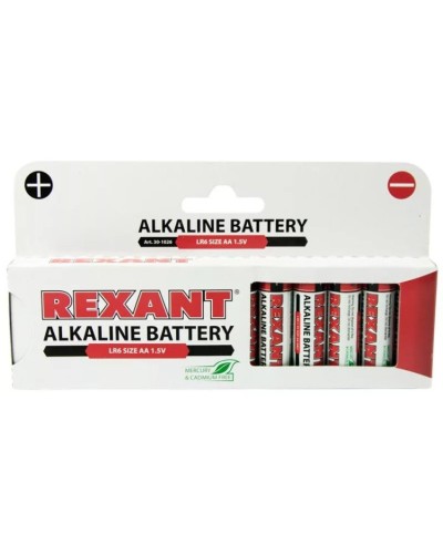 Алкалиновая батарейка AA/LR6 1,5 V 12 шт. REXANT (30-1026). Элемент питания. Rexant во Владивостоке