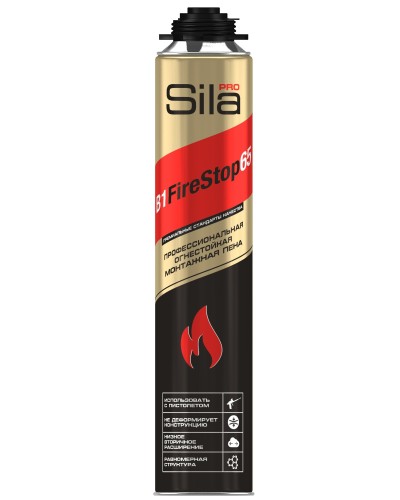 Пена огнестойкая Sila Pro B1 Firestop 65, 850 мл: Пена монтажная профессиональная во Владивостоке