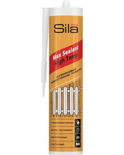 Герметик Sila PRO Max Sealant, High Temp, термостойкий, 280 мл. Герметик силиконовый термостойкий, красный. Sila во Владивостоке