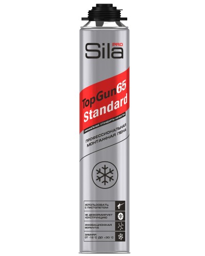 Пена монтажная Sila Pro TopGun 65 STANDARD winter, 850 мл. Пена монтажная профессиональная. Sila во Владивостоке