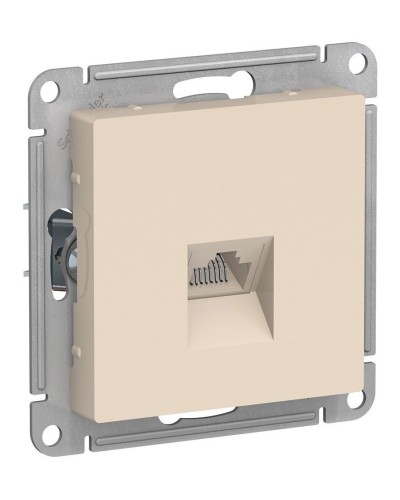 AtlasDesign розетка RJ45, кат. 5Е, 1-местная, скрытой установки, механизм, бежевый (ATN000283). Розетка компьютерная. Systeme Electric во Владивостоке