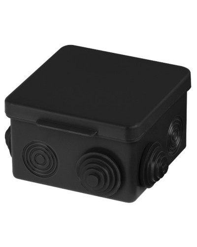 Распаячная коробка ОП 80х80х50мм, крышка, IP54, 7вх., черная TDM (SQ1401-0912). Распаячная коробка ОП. TDM ЕLECTRIC во Владивостоке