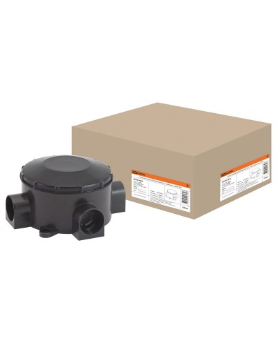 Распаячная коробка ОП D80х35мм, IP42, 3-х рожковая, черная TDM (SQ1401-4044). Распаячная коробка ОП. TDM ЕLECTRIC во Владивостоке