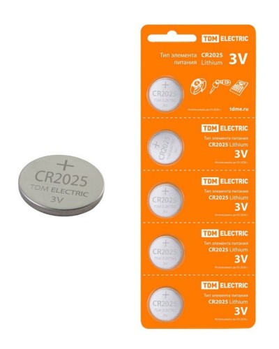 CR2025 Lithium 3V BP-5 TDM (SQ1702-0028). Элемент питания. TDM ЕLECTRIC во Владивостоке