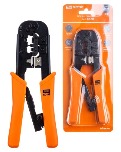 KO-9E обжим RJ-11, RJ-45 «МастерЭлектрик» TDM (SQ1001-0007). Клещи обжимные. TDM ЕLECTRIC во Владивостоке