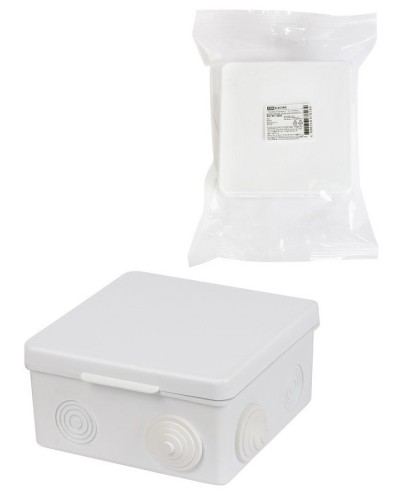 Коробка ОП 100х100х55мм, крышка, IP54, 8вх., белая (SQ1401-0923). Распаячная коробка. TDM ЕLECTRIC во Владивостоке