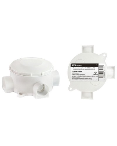 Распаячная коробка ОП D80х35мм, IP42, 3-х рожковая, белая TDM (SQ1401-4014). Распаячная коробка ОП. TDM ЕLECTRIC во Владивостоке
