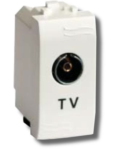 Розетка TV универсальная Brava 1 модуль белая (76721B): Розетка TV во Владивостоке