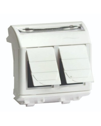 Розетка RJ-45 Brava 2 модуля слоновая кость (75459S): Розетка компьютерная с двумя разъёмами во Владивостоке