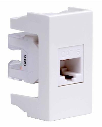 Розетка RJ-45 Viva 1 модуль кат.6A белая (45058). Розетка компьютерная экранированная с одним разъёмом. ДКС во Владивостоке