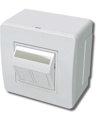 Коробка в сборе с 2 розетками RJ45, кат.5е, белая (10656): Коробка в сборе во Владивостоке