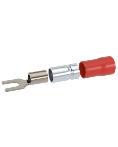 Наконечник вилочный НВИ 0,25-1,5 М6 (D6,4мм) (100 шт) (2A16P-DS-PVC). Наконечник вилочный с изолированным фланцем ПВХ, двойная гильза. ДКС во Владивостоке