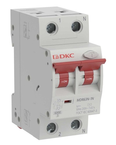 YON max MDR, 1P+N, 30mA, 32A, 6kA, А (MDR63N-1N2C32-A). Автоматический выключатель дифференциального тока. ДКС во Владивостоке