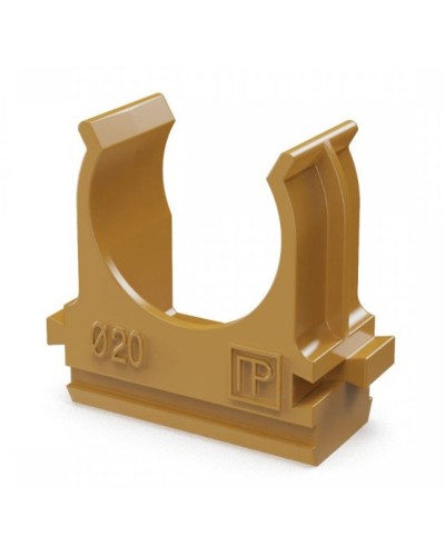 Крепёж-клипса для труб АБС-пластик бук D20 (100 шт) (PR13.0046). Крепление для труб ПВХ. Промрукав во Владивостоке