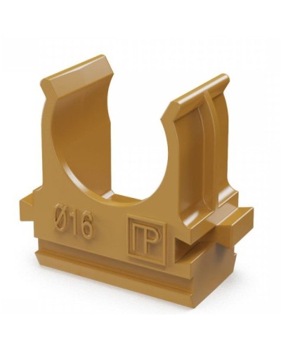 Крепёж-клипса для труб АБС-пластик бук D16 (100 шт) (PR13.0045). Крепление для труб ПВХ. Промрукав во Владивостоке