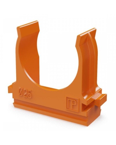 Крепёж-клипса для труб АБС-пластик оранжевая D25 (100 шт) (PR13.0065). Крепление для труб ПВХ. Промрукав во Владивостоке